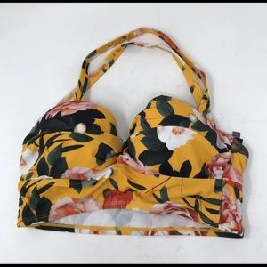 COPY - Torrid Swim Bikini Top Size 0 Yellow Green Coral